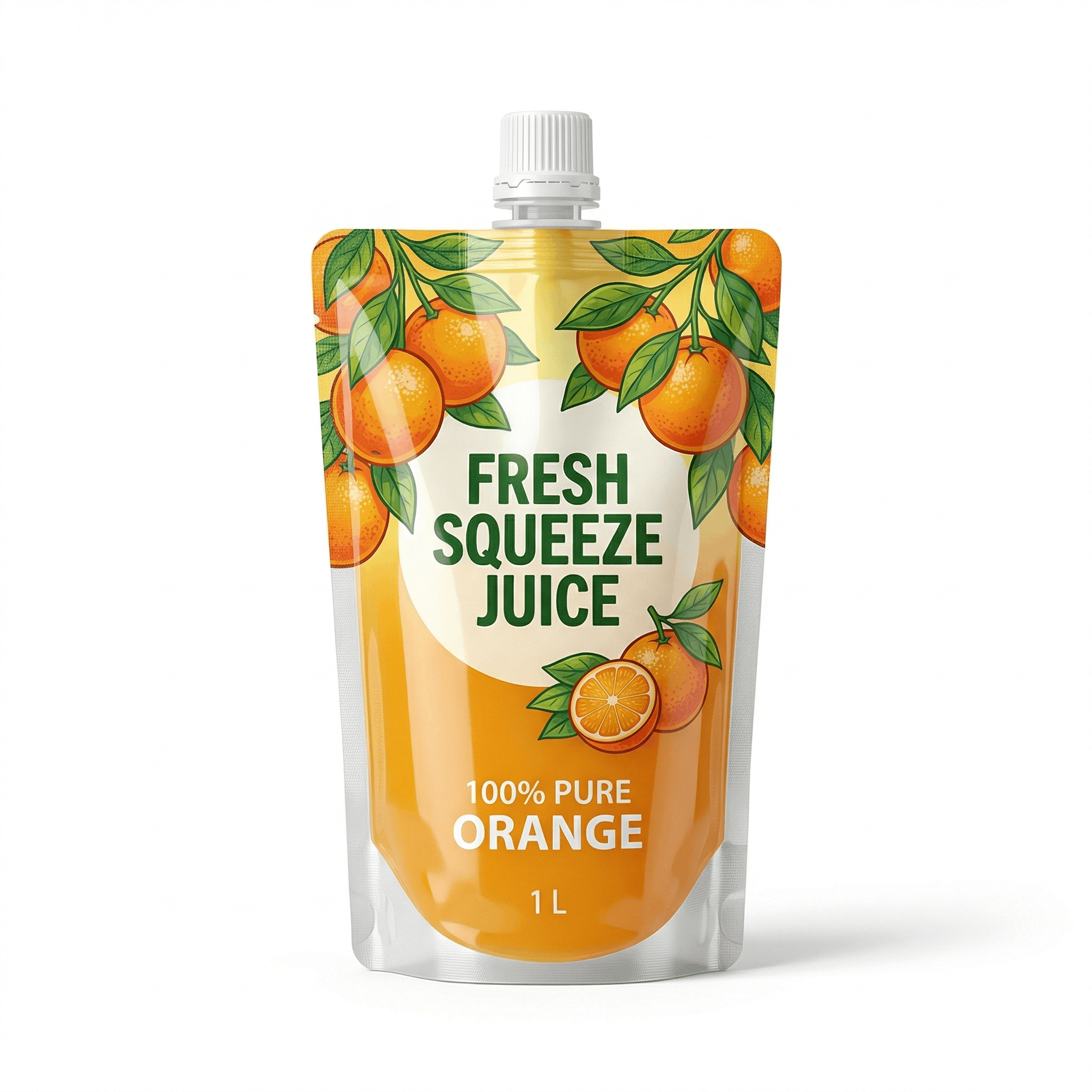 spout pouch for liquid packaging with easy pour cap and custom print